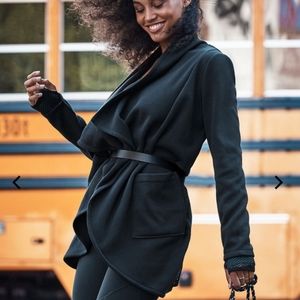 Fabletics Eugenia Wrap Mesh Cardigan - Black